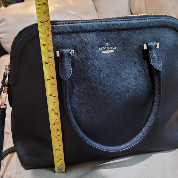 Kate Spade Black Saffiano Leather bag with crossbody strap, 13"x10"x5" EUC - Picture 13 of 15